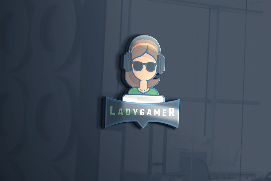 Lady Gamer Logo in Logo Templates - product preview 8