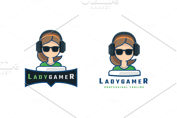 Lady Gamer Logo in Logo Templates - product preview 2