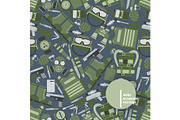 Military seamless pattern, vector