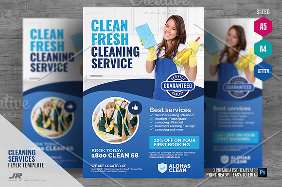 Commercial House Cleaning Services in Flyer Templates - product preview 3