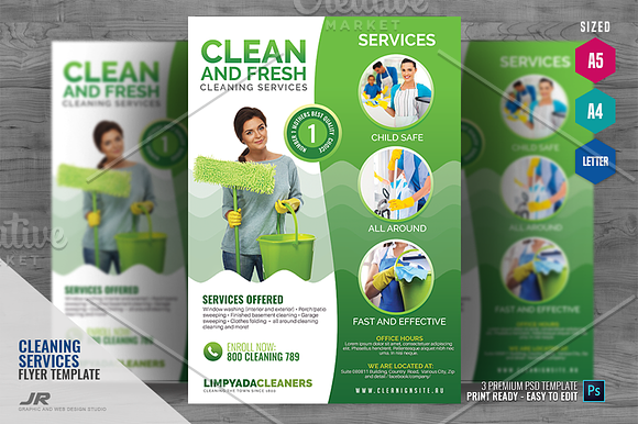 House Cleaning Services Promotional in Flyer Templates - product preview 3