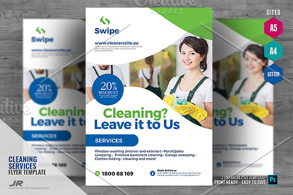 Cleaning Company Services Flyer in Flyer Templates - product preview 3