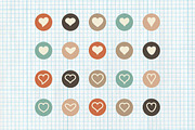 Flat Heart Icons