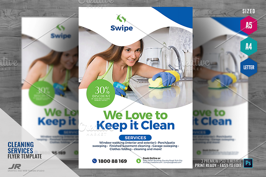 House Cleaners Flyer in Flyer Templates - product preview 8