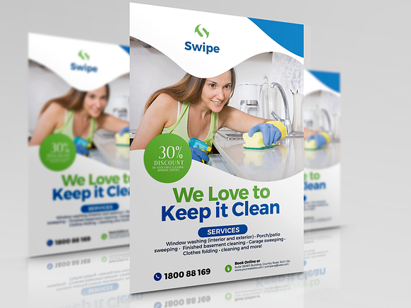 House Cleaners Flyer in Flyer Templates - product preview 2