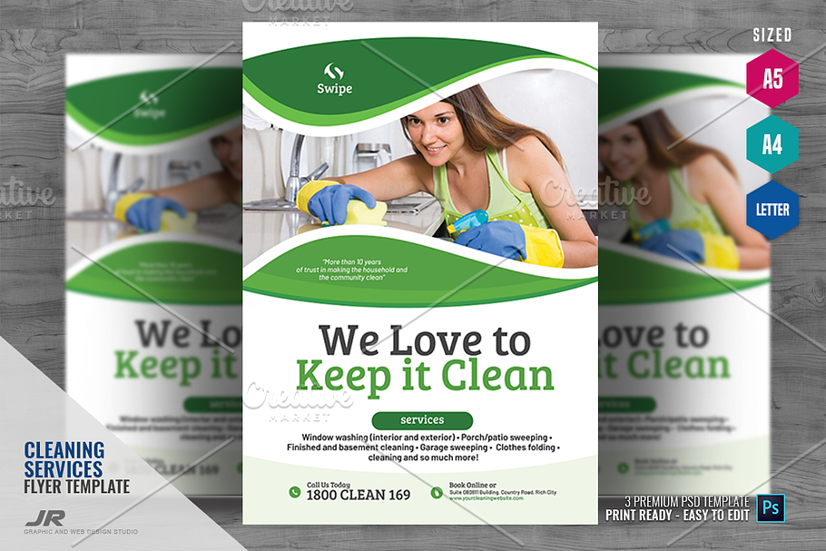 Cleaning Services Template Flyer in Flyer Templates - product preview 8