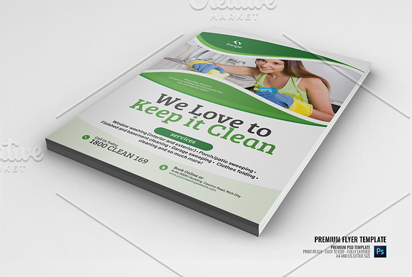 Cleaning Services Template Flyer in Flyer Templates - product preview 1