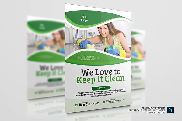 Cleaning Services Template Flyer in Flyer Templates - product preview 3