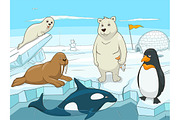 Arctic cartoon animals