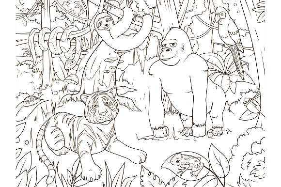 Jungle cartoon animals 01 in Graphics - product preview 3