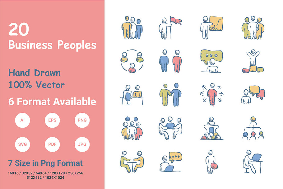 Business Peoples Hand Drawn in Business Icons - product preview 8