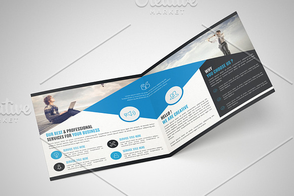 Square Bifold Brochure Template in Brochure Templates - product preview 1
