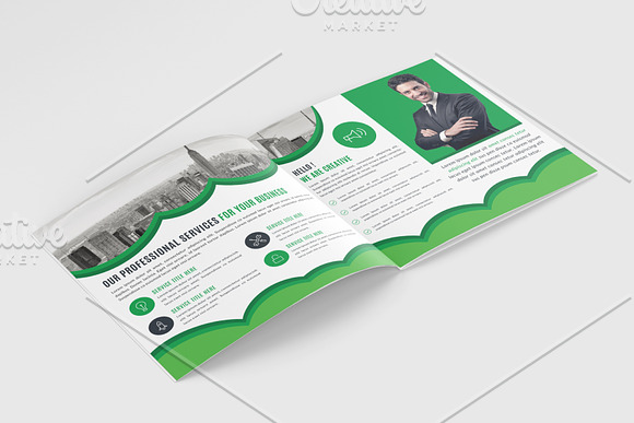 Square Bifold Brochure Template in Brochure Templates - product preview 4
