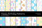 Happy Birthday Pastel Digital Papers