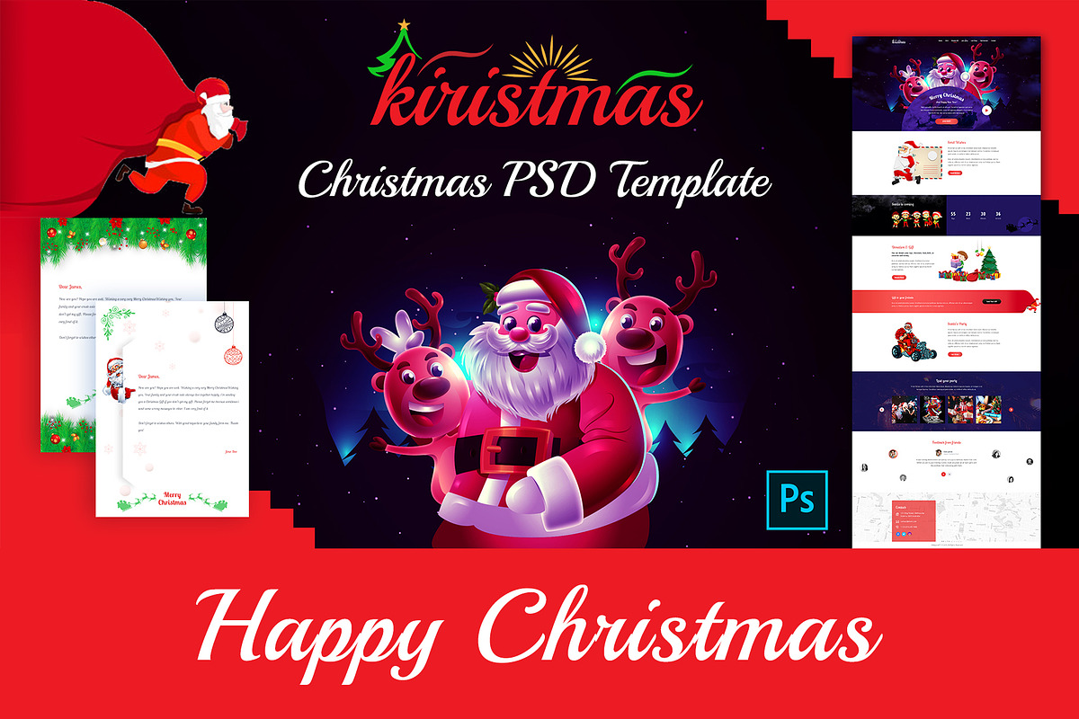 Christmas PSD Template in Landing Page Templates - product preview 8