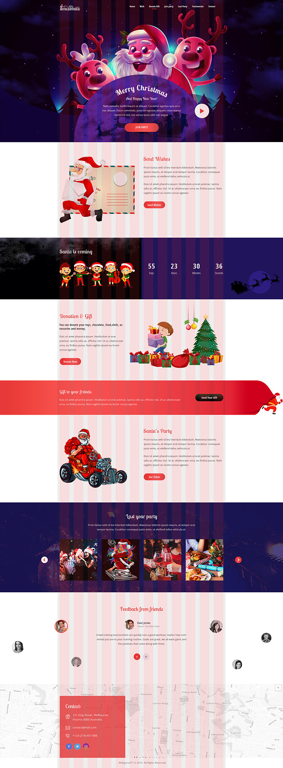 Christmas PSD Template in Landing Page Templates - product preview 3