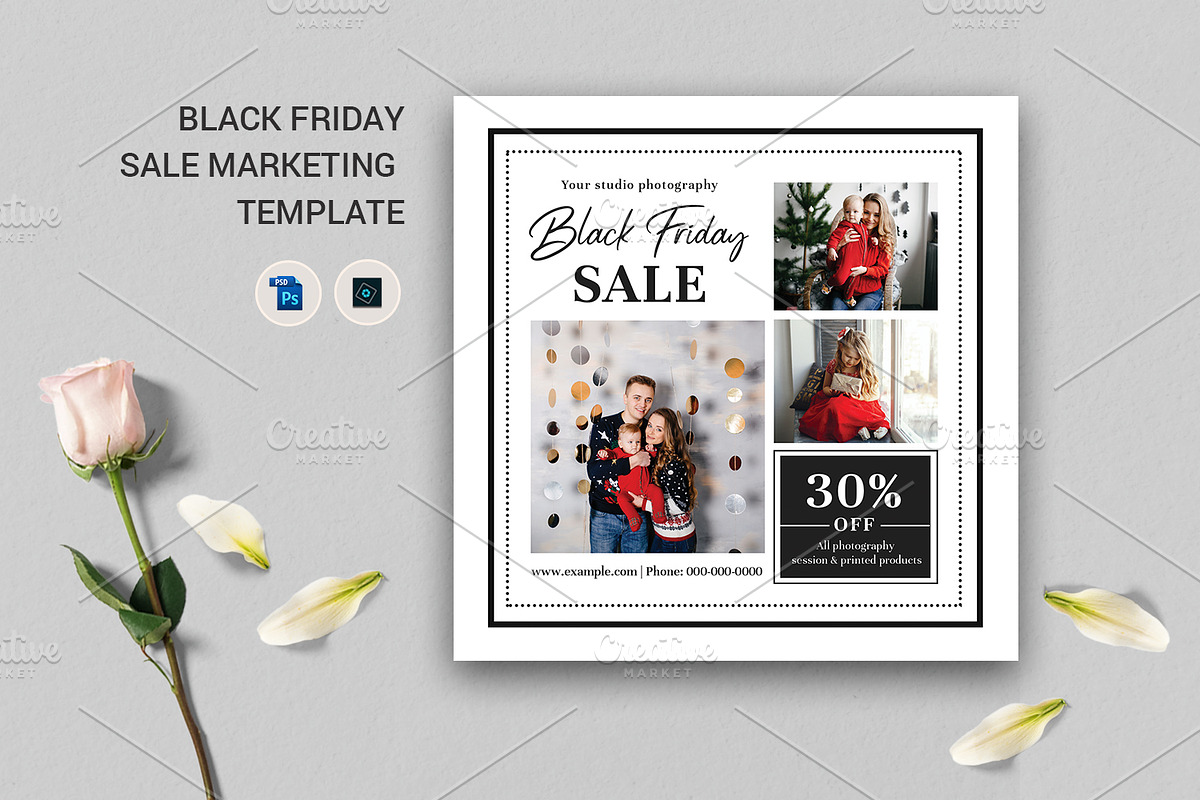 Black Friday Marketing Card V1097 in Flyer Templates - product preview 8
