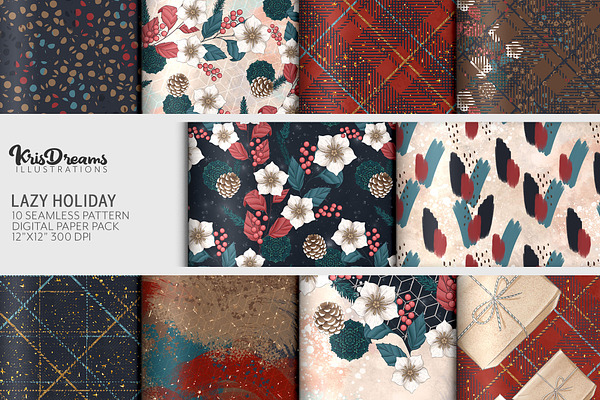 Lazy Holiday Digital Paper Pack