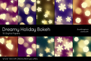 Dreamy Holiday Bokeh Digital Papers