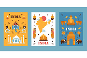 India travel banner, vector