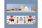 India travel banner, vector
