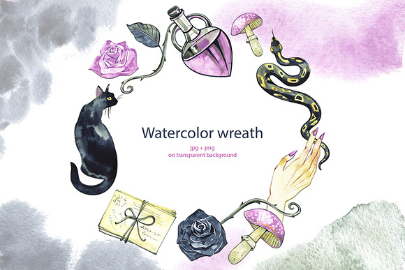 Mystical wreaths and frames in Illustrations - product preview 3
