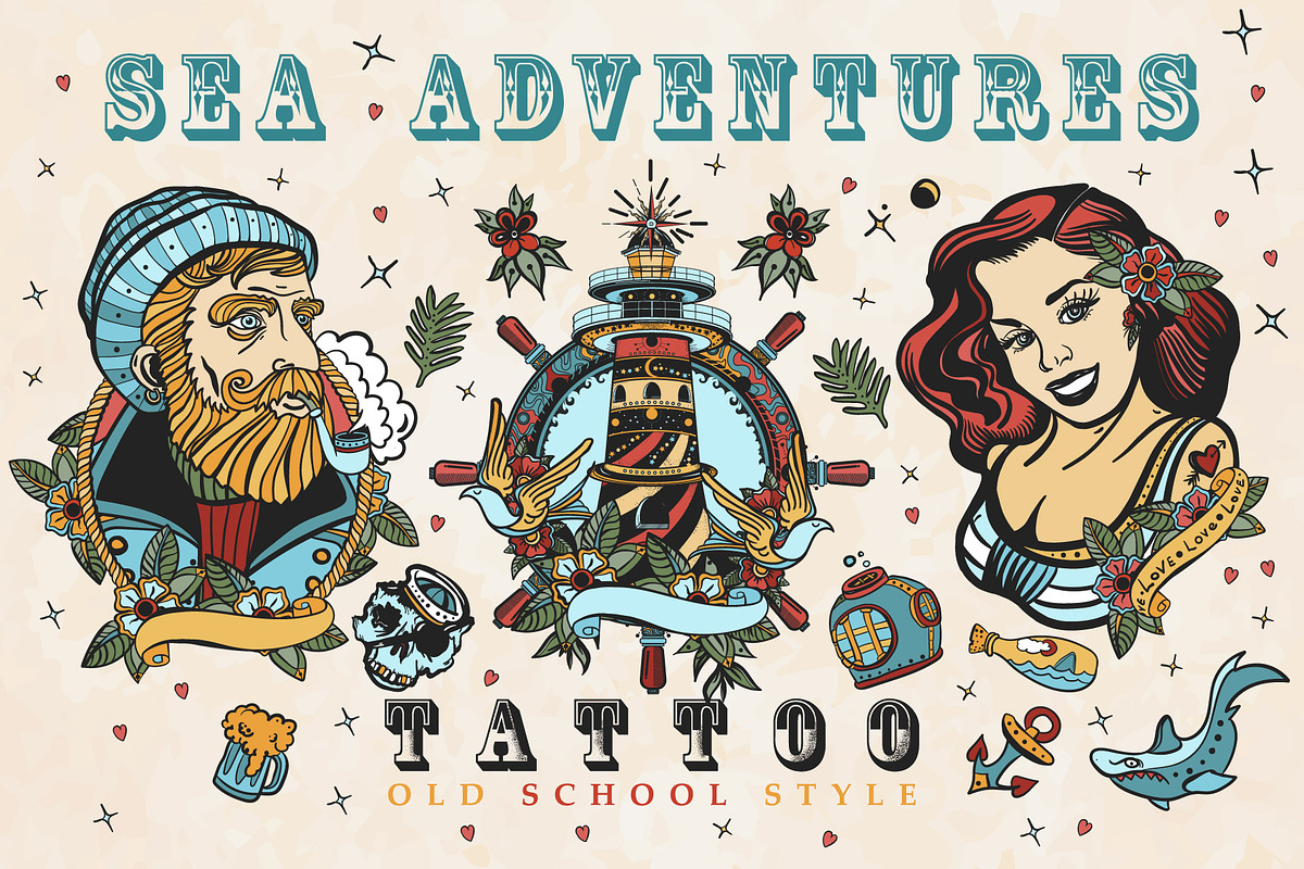Sea adventures tattoo in Graphics - product preview 8