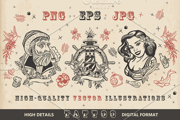 Sea adventures tattoo in Graphics - product preview 2