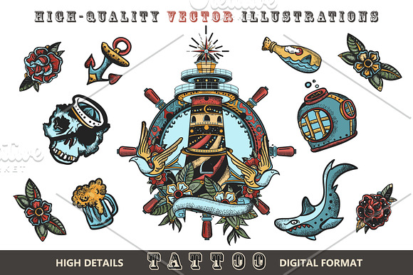 Sea adventures tattoo in Graphics - product preview 8