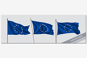 Set of European Union flag vector
