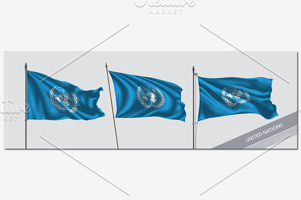 Set of United Nations flags vector