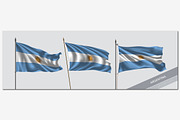 Set of Argentina waving flag vector