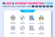 96 SEO and Internet Marketing Icons