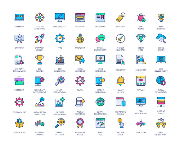 96 SEO and Internet Marketing Icons in Marketing Icons - product preview 2