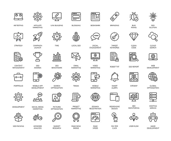 96 SEO and Internet Marketing Icons in Marketing Icons - product preview 3