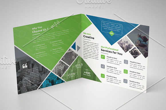 Square Bifold Brochure template in Brochure Templates - product preview 1