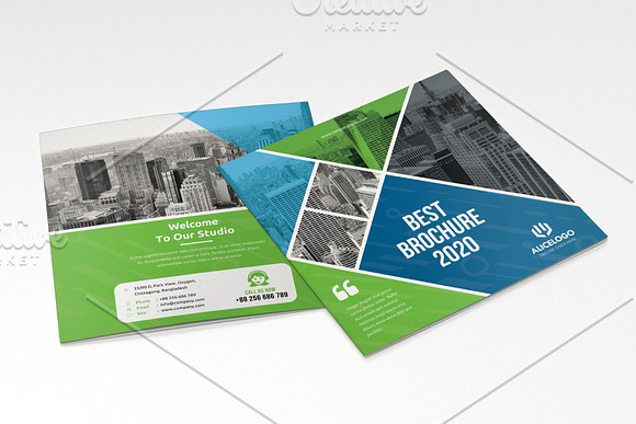 Square Bifold Brochure template in Brochure Templates - product preview 3