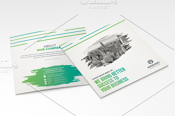 Square Bifold Brochure Template in Brochure Templates - product preview 2