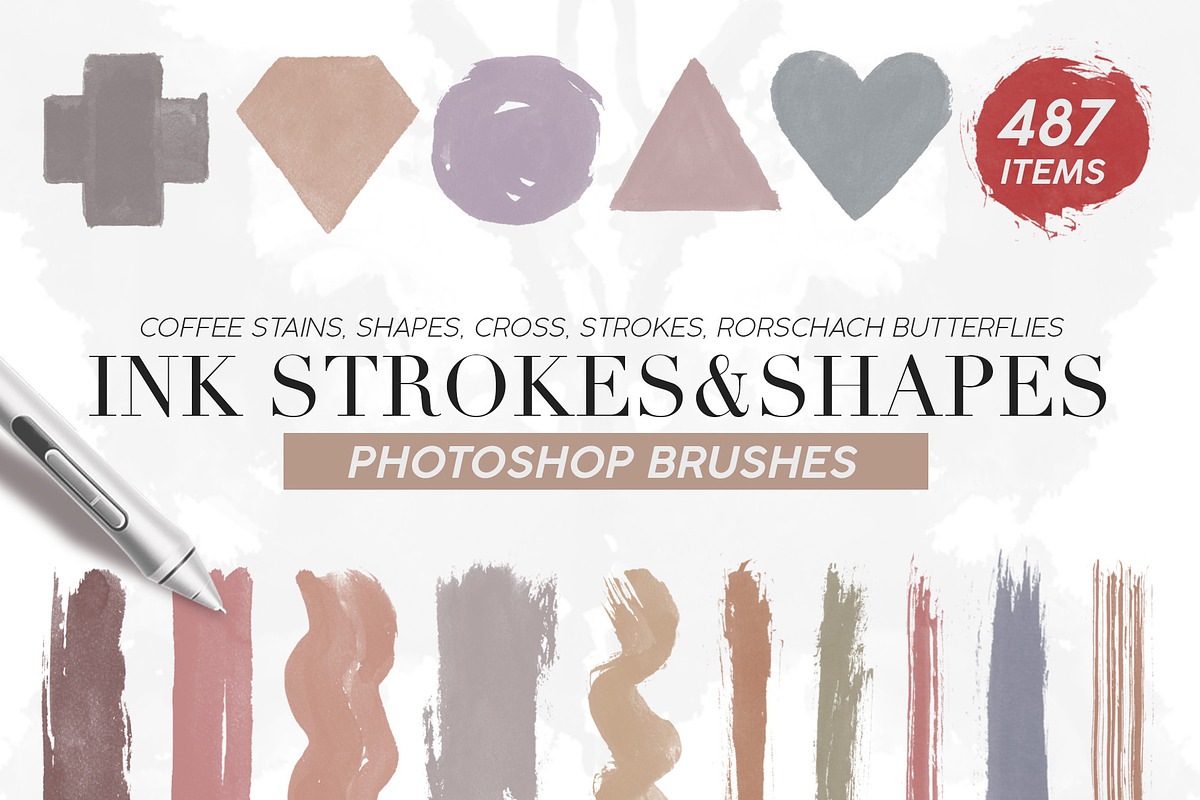 487 Ink Shapes Photoshop Brushes in Add-Ons - product preview 8