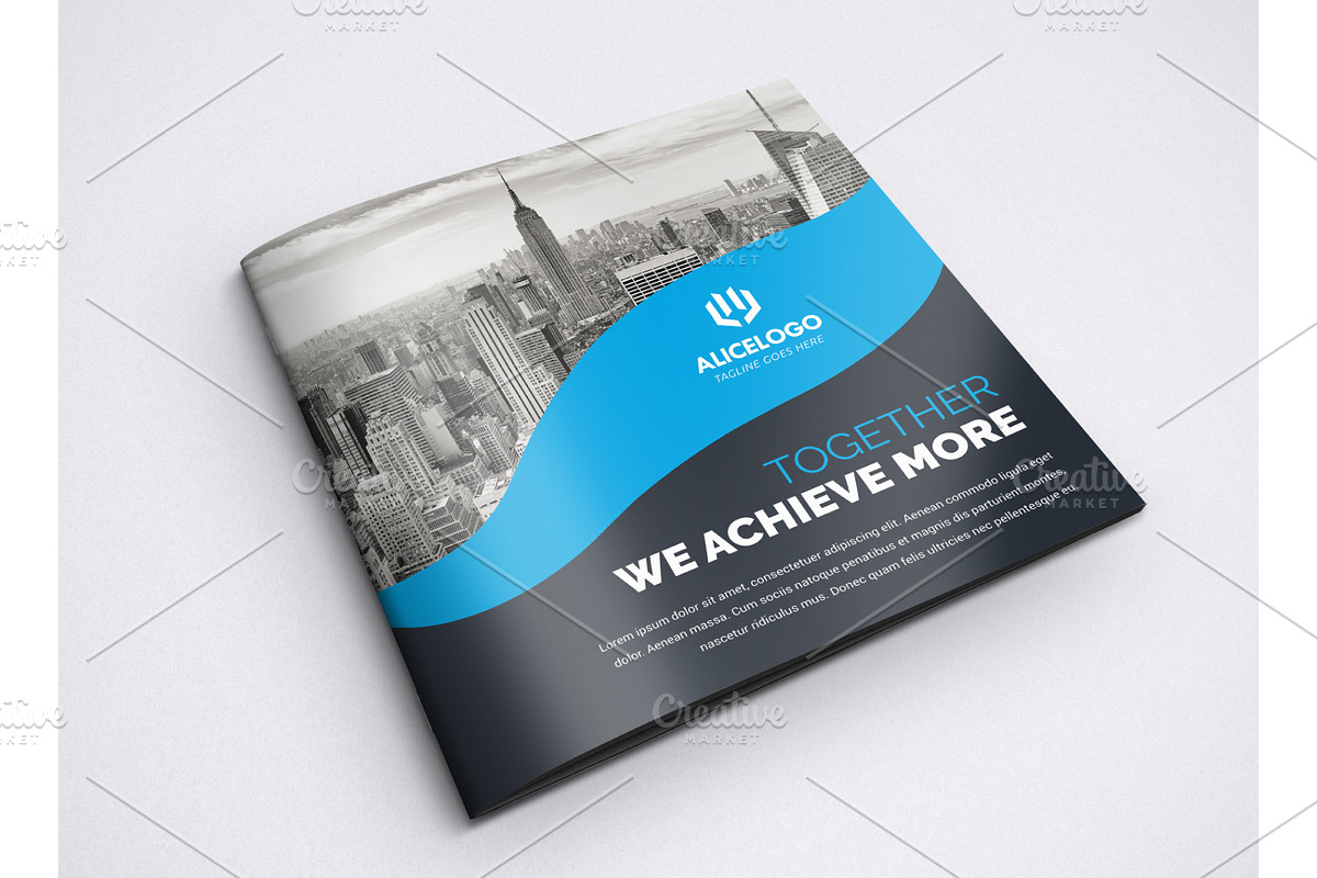 Square Bifold Brochure Template in Brochure Templates - product preview 8