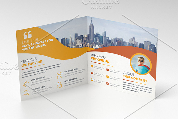 Square Bifold Brochure Template in Brochure Templates - product preview 6