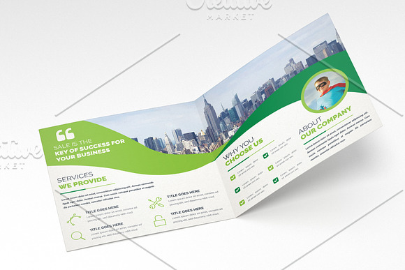 Square Bifold Brochure Template in Brochure Templates - product preview 7
