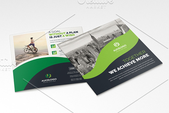 Square Bifold Brochure Template in Brochure Templates - product preview 8