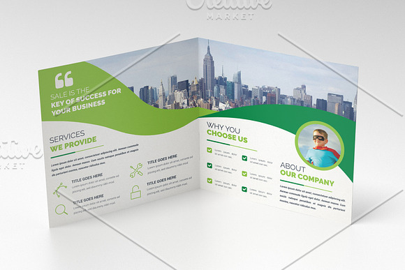 Square Bifold Brochure Template in Brochure Templates - product preview 9