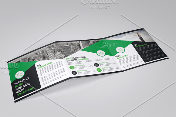 Square Trifold Brochure Template in Brochure Templates - product preview 5