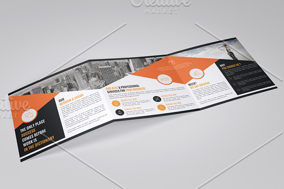 Square Trifold Brochure Template in Brochure Templates - product preview 7