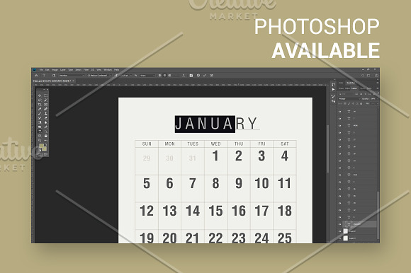 Calendar 2020 Planner Vintage Design in Stationery Templates - product preview 3