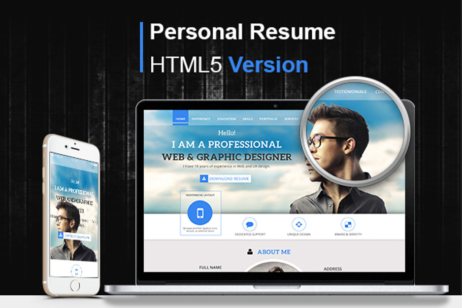 Bootstrap CV / Resume in Bootstrap Themes - product preview 8