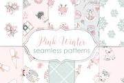Winter seamless patterns