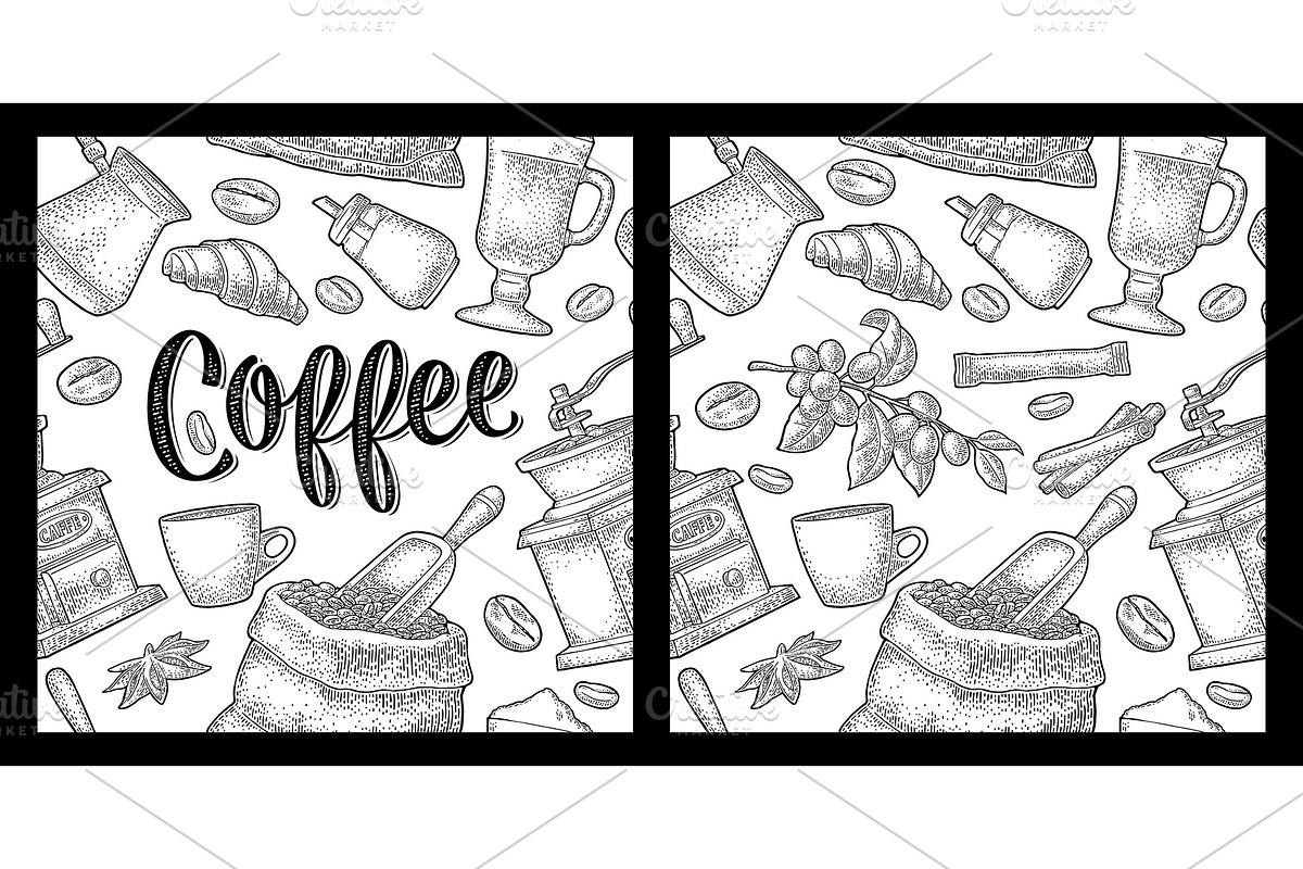 Seamless pattern coffee. Vector in Patterns - product preview 8
